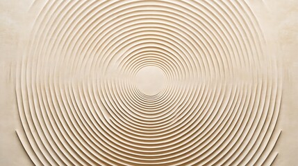 Symmetrical concentric circles forming a mesmerizing geometric pattern on a beige background.