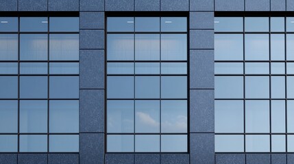 Fototapeta premium Modern Architectural Facade with Abstract Window Reflections