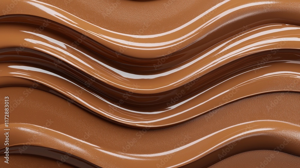 Aufkleber smooth and glossy chocolate waves texture background design