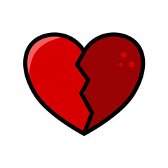 Broken heart - vector illustration