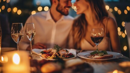 couple at restaurant on hotel