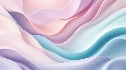 Soft pastel waves of abstract curves creating a tranquil background design