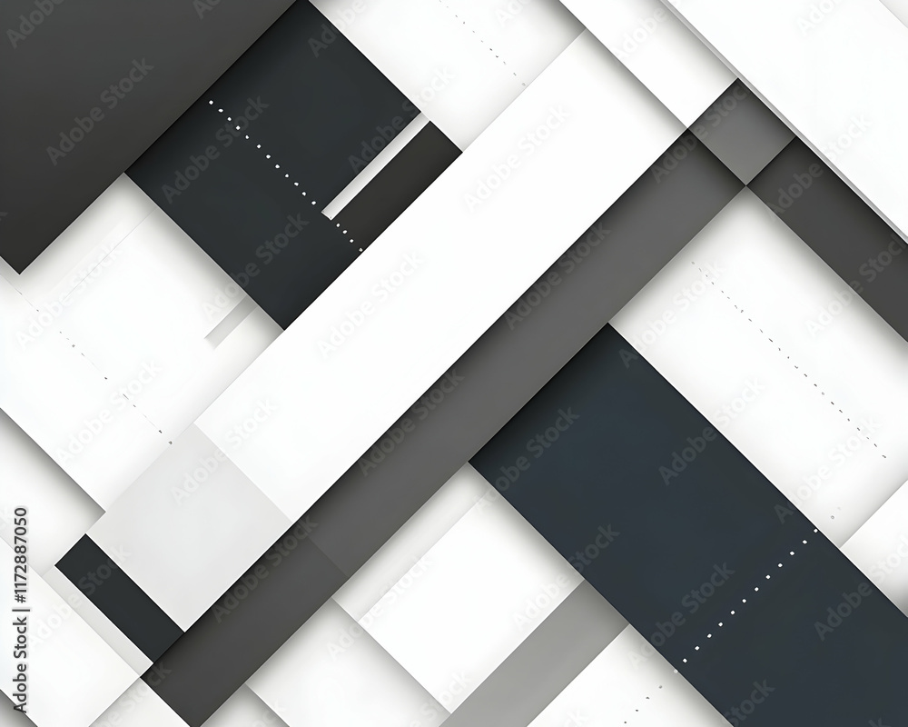 Poster Abstract geometric background with overlapping gray and white rectangles.  Perfect for modern design projects.