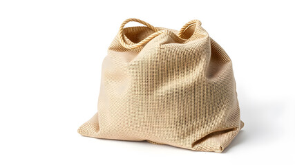Full jute bag isolated on white background. Generative AI