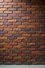 Obraz premium Wide-angle shot of a large chocolate brown brick wall covering most of the frame, brick wall, neutral tone, wide-angle view