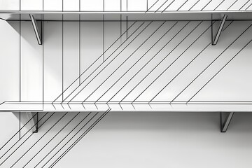 Fototapeta premium modern shelf with geometric lines