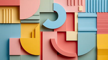 Colorful Abstract Shapes in Geometric Design for Creative Background