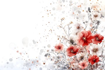 Watercolor style love flowers for valentine's day soft blooming arrangement nature scene