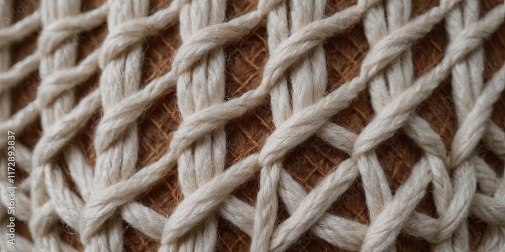 Aufkleber a close up of a knitted item with a brown background