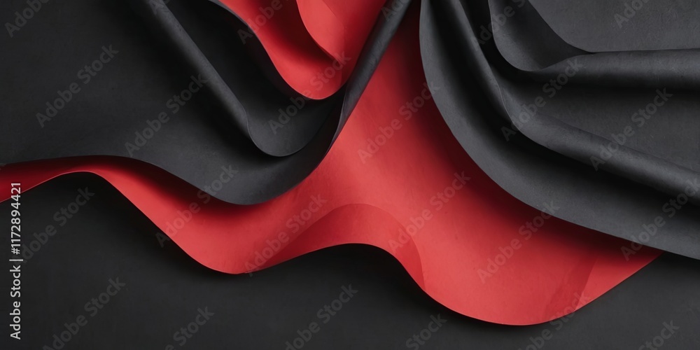 Poster a black and red fabric with a red stripe