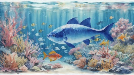 熱帯の海と魚