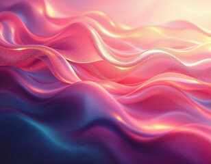 Glossy waves with pink and purple gradients.