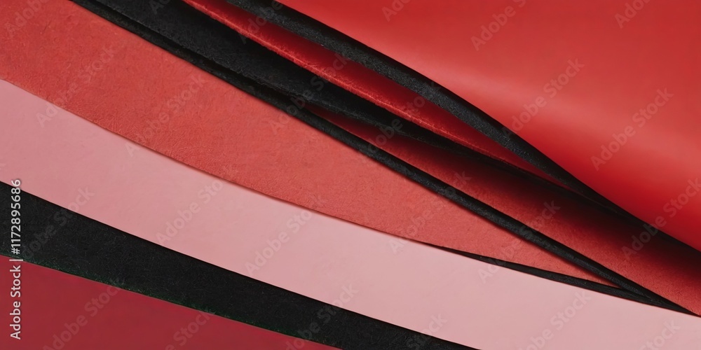 Poster A stack of red and black paper with a black border