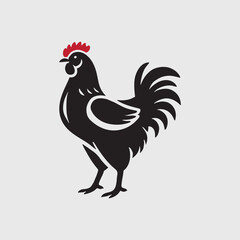 Elegant Rooster Silhouette vector art