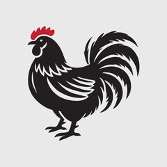 Elegant Rooster Silhouette vector art