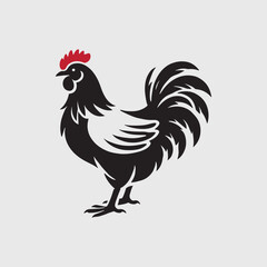 Elegant Rooster Silhouette vector art