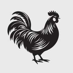 Elegant Rooster Silhouette vector art
