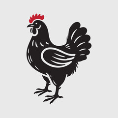 Elegant Rooster Silhouette vector art