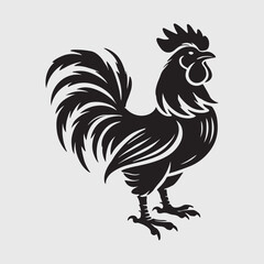 Elegant Rooster Silhouette vector art