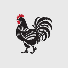 Elegant Rooster Silhouette vector art