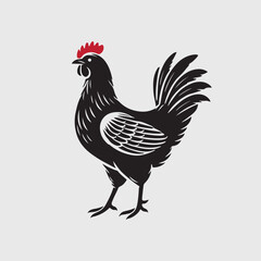 Elegant Rooster Silhouette vector art