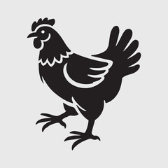 Elegant Rooster Silhouette vector art