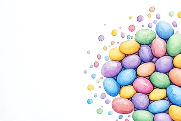 Obraz premium Watercolor style valentine's day love eggs arrangement whimsical art playful vibes
