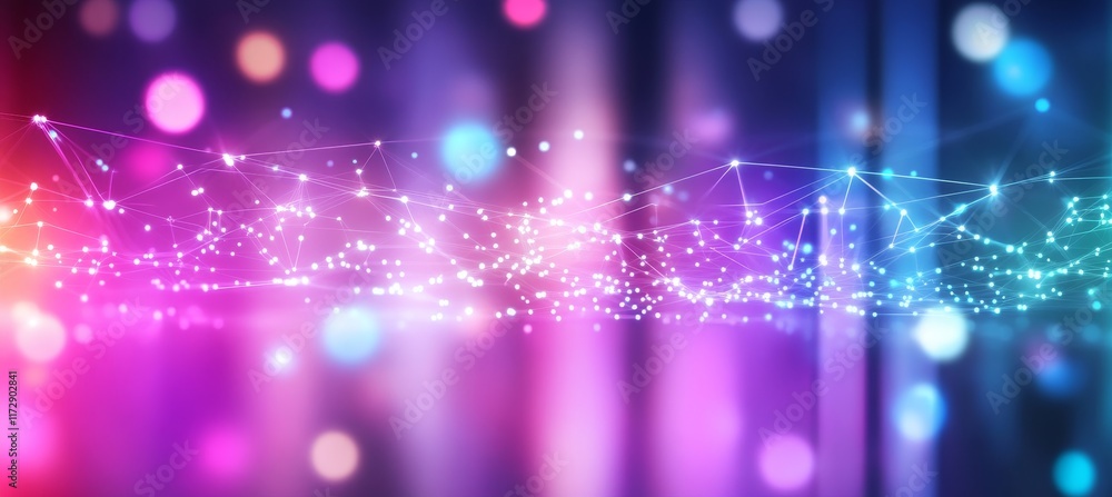 Aufkleber abstract colorful festive background with glowing defocused lights and geometric pattern