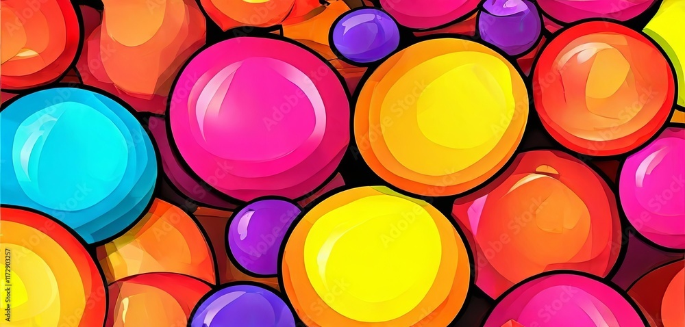 Poster a colorful image of many different colored balls