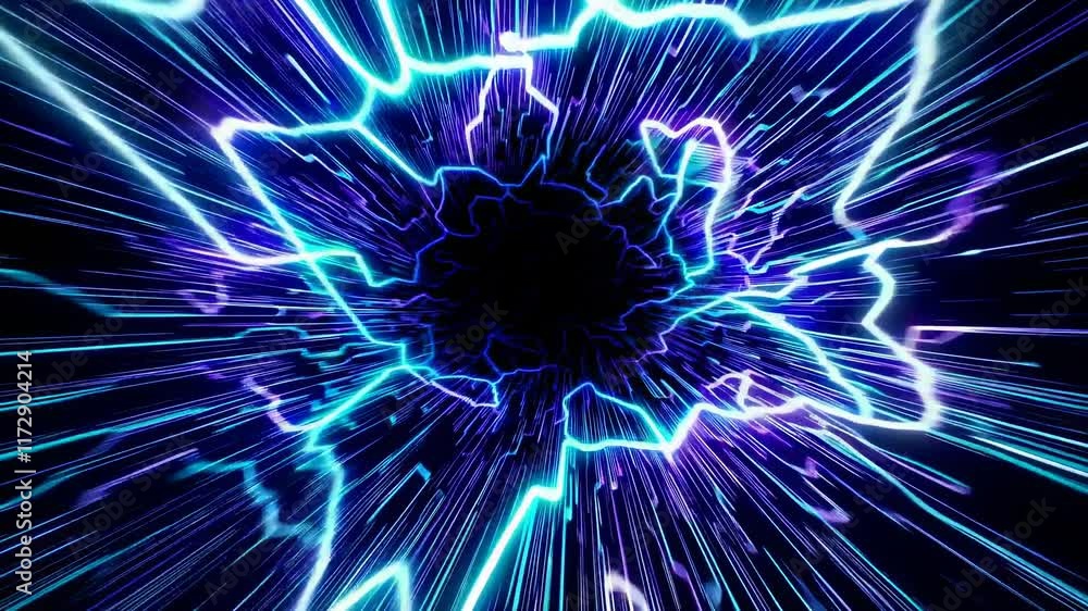 Poster vivid light patterns and dynamic energy movement in an abstract burst of color and shape