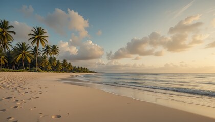 Serene Sunrise on a Tropical Beach Paradise