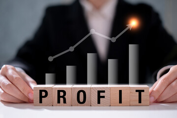 Growth increase in profit income business finance success investment economy wealth