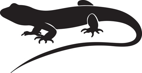 black and white Lizard logo type silhouette design