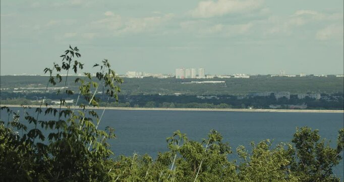 Ulyanovsk cityscape overlooking Volga river