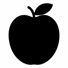 Black Silhouette Velvet Apple Vector Art