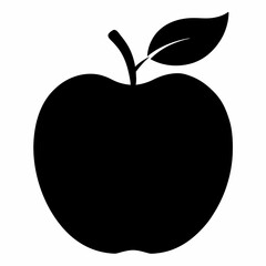 Black Silhouette Velvet Apple Vector Art