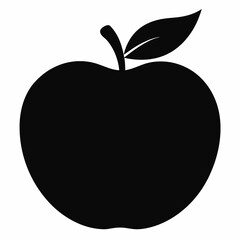 Black Silhouette Velvet Apple Vector Art