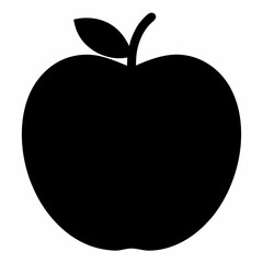 Black Silhouette Velvet Apple Vector Art