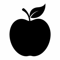 Black Silhouette Velvet Apple Vector Art