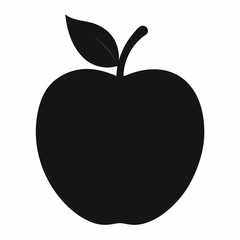 Black Silhouette Velvet Apple Vector Art