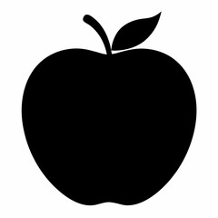 Black Silhouette Velvet Apple Vector Art