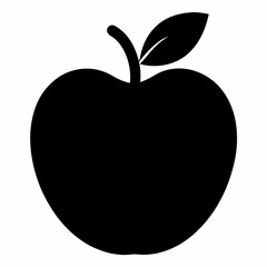 Black Silhouette Velvet Apple Vector Art