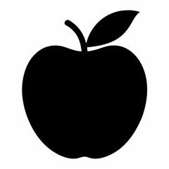 Black Silhouette Velvet Apple Vector Art
