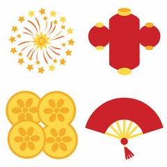 Festive Chinese New Year Decorations Vector Art