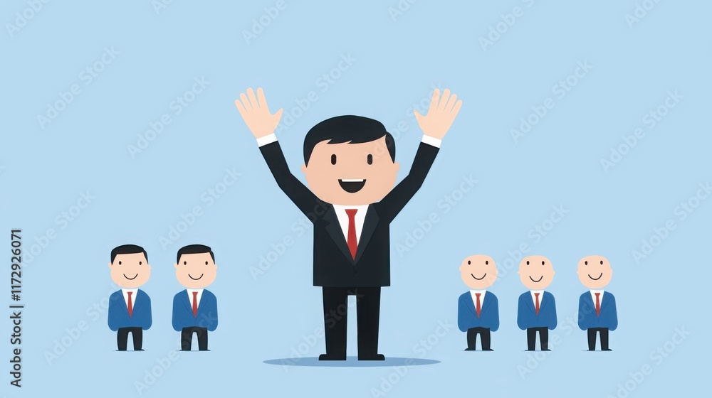 Poster a manager recognizing an employee for their achievements in front of the team