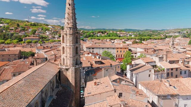 Aerial view of the Limoux town, France