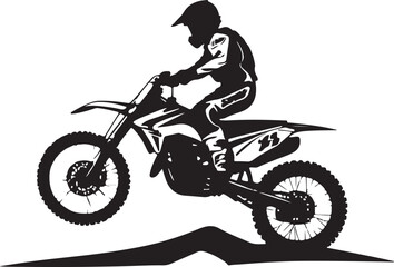 Fototapeta premium black and white motorcycle race logo type silhouette design