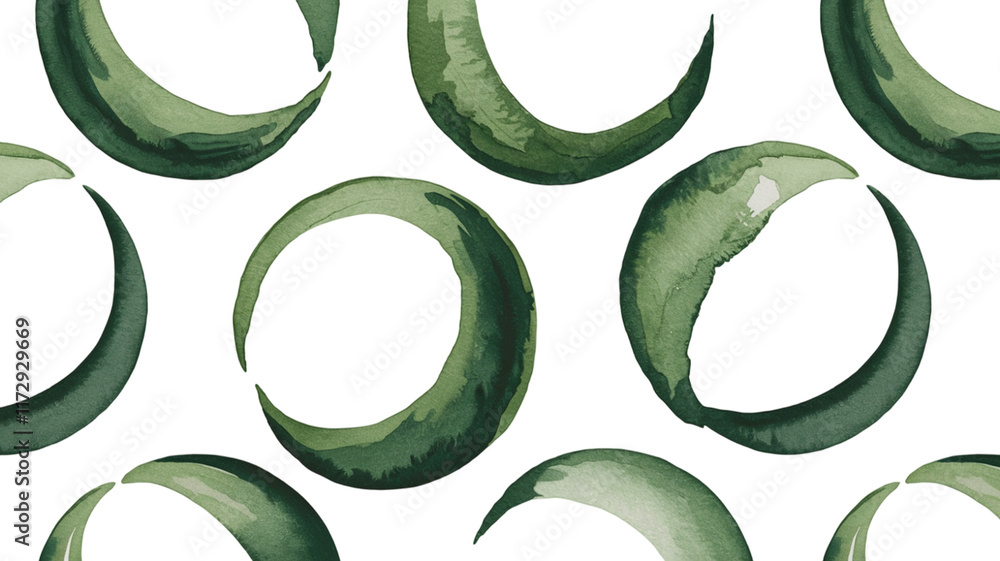 Poster abstract green crescent shapes create a stylish and modern design suitable for various artistic appl