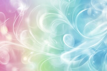 Abstract pastel swirls and bokeh background.