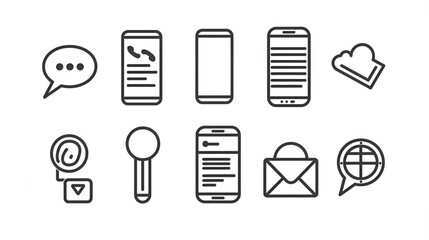 contect camunication  icon set